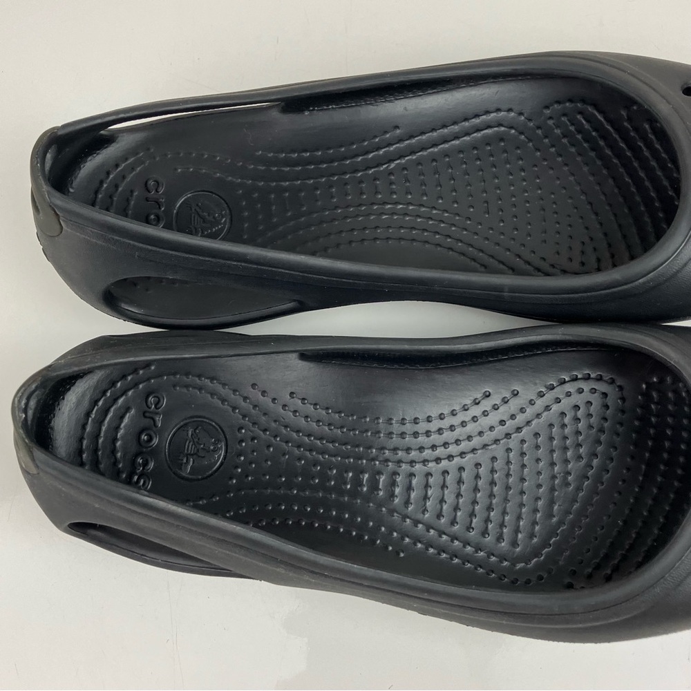 Crocs Women’s Size 8.0 Kadee Triple Black Slip On Ballet Flats - Picture 5 of 10